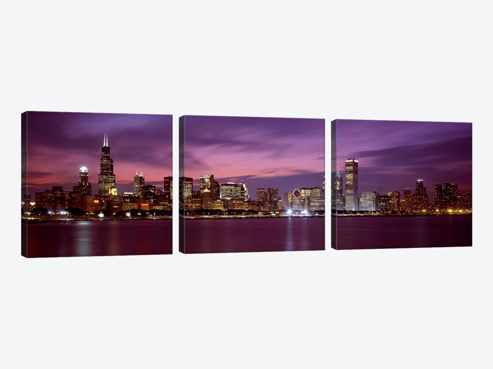 Downtown Skyline, Chicago, Illinois, USA by Panoramic Images 3-piece Canvas Wall Art