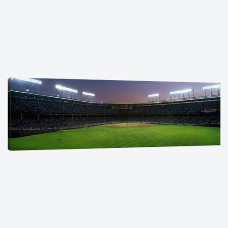 Spectators watching a baseball match in a stadium, Wrigley Field, Chicago, Cook County, Illinois, USA Canvas Print #PIM1832} by Panoramic Images Canvas Wall Art