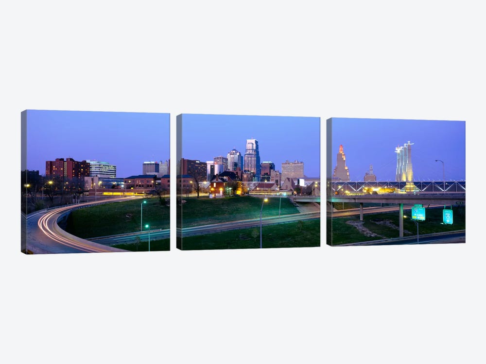 Buildings in a city, Kansas City, Missouri, USA by Panoramic Images 3-piece Canvas Art Print