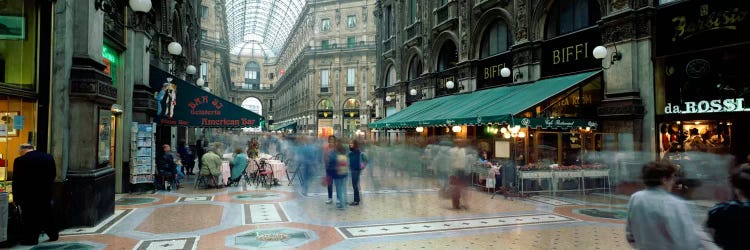 Bluured Motion Of Shoppers, Galleria Vittorio Emanuele II, Milan, Lombardy, Italy