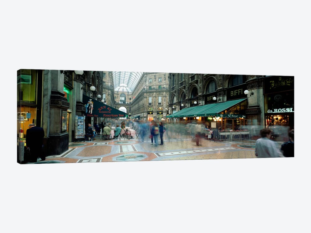 Bluured Motion Of Shoppers, Galleria Vittorio Emanuele II, Milan, Lombardy, Italy by Panoramic Images 1-piece Canvas Wall Art