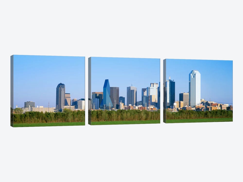 Skyline Dallas TX USA 3-piece Canvas Wall Art