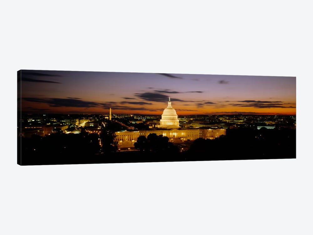 Government building lit up at nightUS Capitol Building, Washington DC, USA by Panoramic Images 1-piece Art Print
