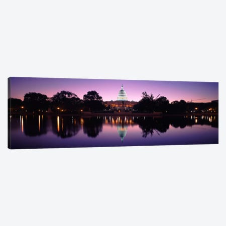 Reflection of a government building in a lakeCapitol Building, Washington DC, USA Canvas Print #PIM1849} by Panoramic Images Canvas Art Print