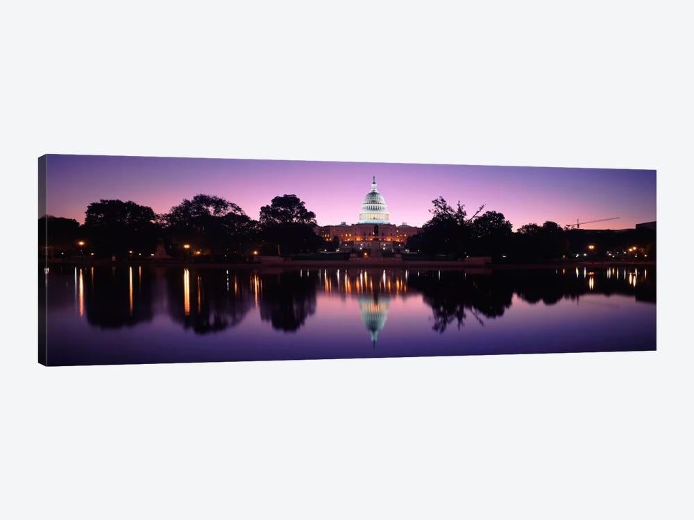 Reflection of a government building in a lakeCapitol Building, Washington DC, USA by Panoramic Images 1-piece Canvas Wall Art