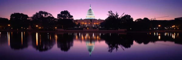 Washington, D.C.: Reflection of a government building in a lakeCapitol Building, Washington DC, USA by Panoramic Images