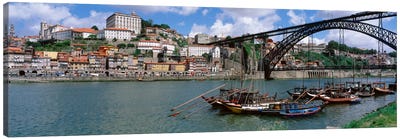 Historic Centre Of Oporto & Dom Luis I Bridge, Norte Region, Portugal Canvas Art Print - Portugal Art