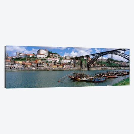 Historic Centre Of Oporto & Dom Luis I Bridge, Norte Region, Portugal Canvas Print #PIM1850} by Panoramic Images Canvas Art