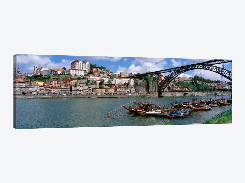 Historic Centre Of Oporto & Dom Luis I Bridge, Norte Region, Portugal by Panoramic Images 1-piece Canvas Wall Art
