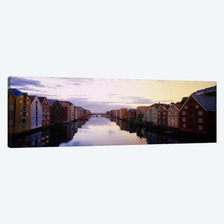 Riverfront Architecture, Trondheim, Sor-Trondelag, Norway Canvas Print #PIM1852} by Panoramic Images Canvas Artwork