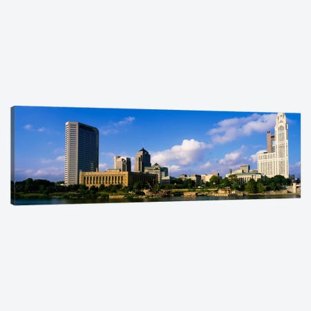Buildings on the banks of a riverScioto River, Columbus, Ohio, USA Canvas Print #PIM1853} by Panoramic Images Canvas Art