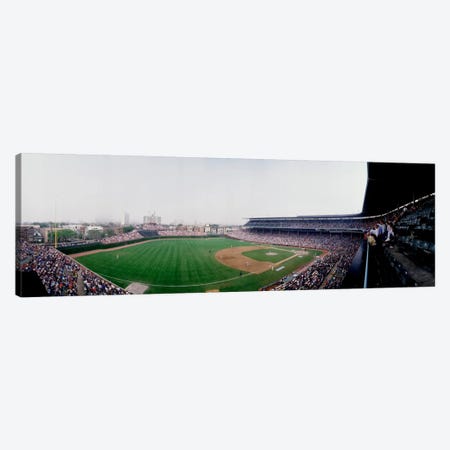 Spectators watching a baseball mach in a stadium, Wrigley Field, Chicago, Cook County, Illinois, USA Canvas Print #PIM1859} by Panoramic Images Canvas Artwork