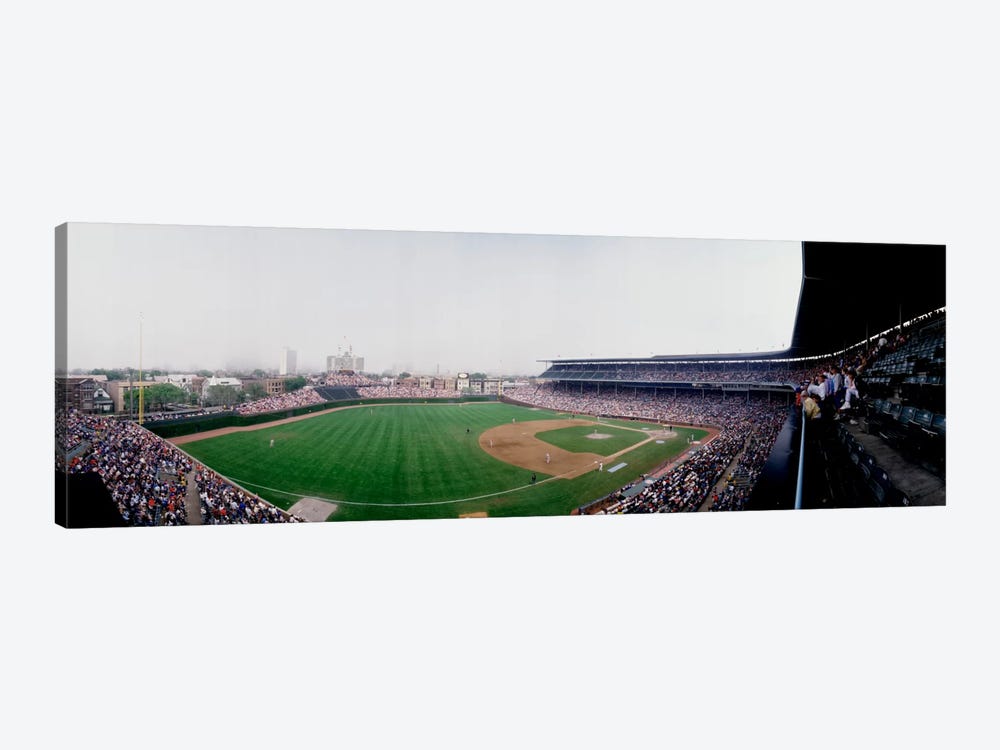 Spectators watching a baseball mach in a stadium, Wrigley Field, Chicago, Cook County, Illinois, USA by Panoramic Images 1-piece Art Print