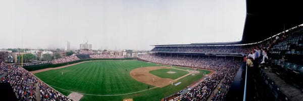Stadiums: Spectators watching a baseball mach in a stadium, Wrigley Field, Chicago, Cook County, Illinois, USA by Panoramic Images