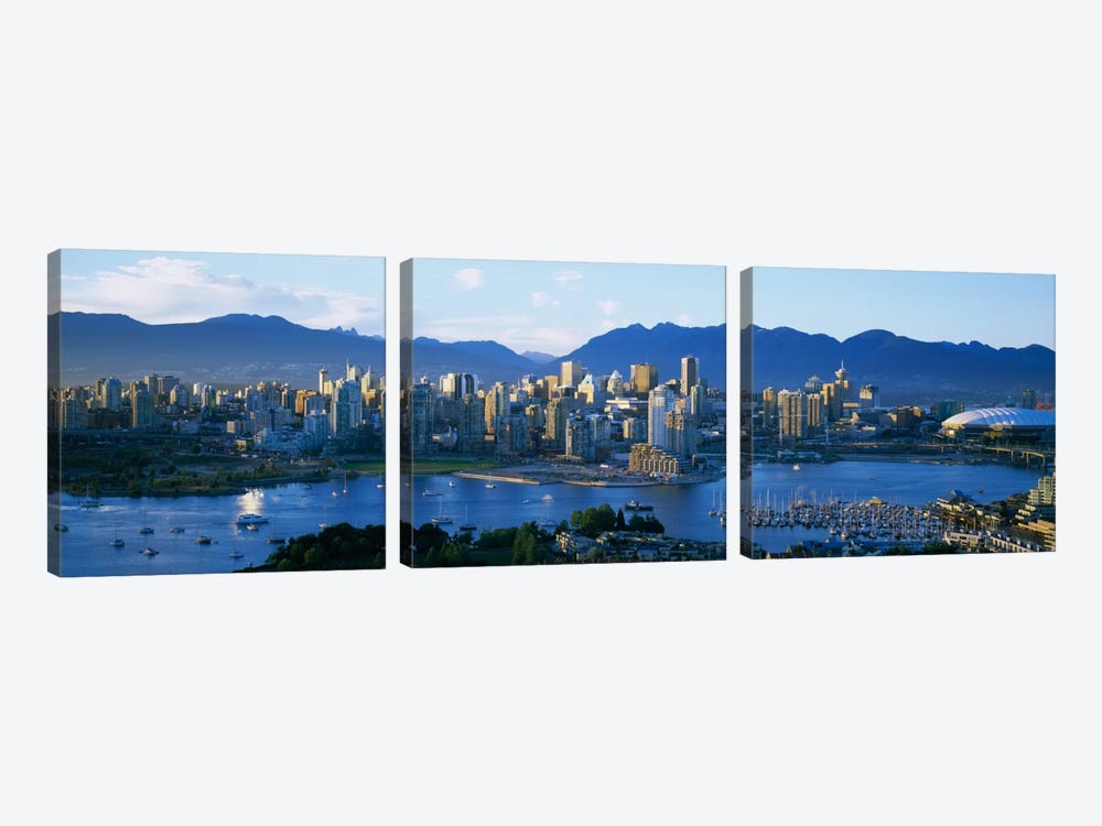 Downtown Skyline, Vancouver, British Columbia, Canada 3-piece Canvas Art