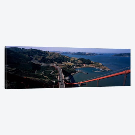 High angle view of a suspension bridge, Golden Gate Bridge, San Francisco, California, USA Canvas Print #PIM1866} by Panoramic Images Canvas Wall Art