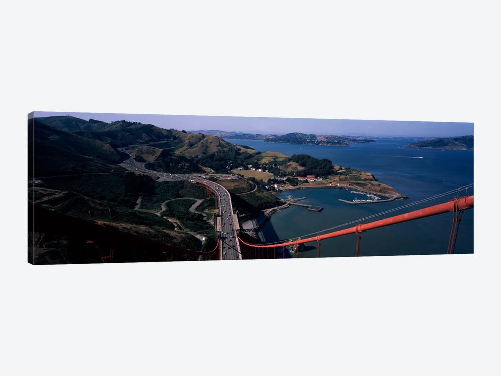 High angle view of a suspension bridge, Golden Gate Bridge, San Francisco, California, USA by Panoramic Images 1-piece Art Print