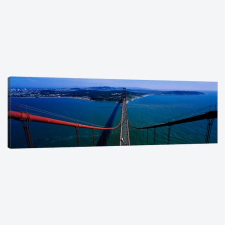Aerial view of traffic on a bridge, Golden Gate Bridge, San Francisco, California, USA Canvas Print #PIM1867} by Panoramic Images Canvas Wall Art
