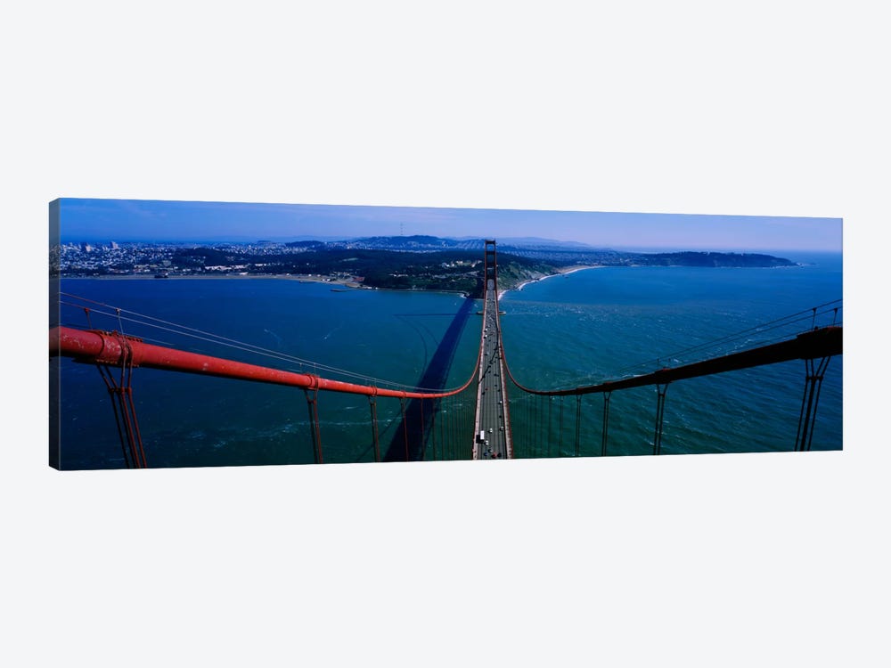 Aerial view of traffic on a bridge, Golden Gate Bridge, San Francisco, California, USA by Panoramic Images 1-piece Canvas Art