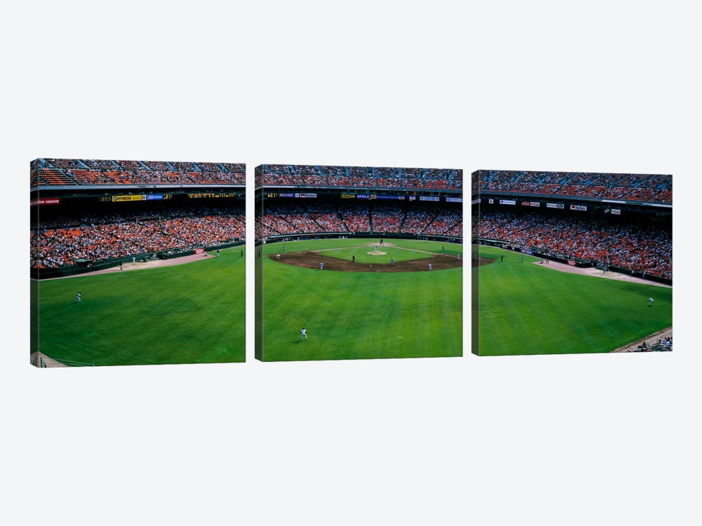 Baseball stadium, San Francisco, California, USA by Panoramic Images 3-piece Canvas Wall Art