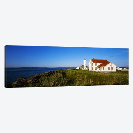 Lighthouse on a landscape, Ft. Worden Lighthouse, Port Townsend, Washington State, USA Canvas Print #PIM1871} by Panoramic Images Canvas Artwork