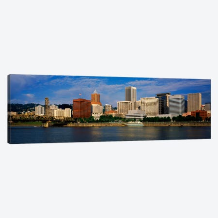 Skyscrapers at the waterfront, Portland, Multnomah County, Oregon, USA Canvas Print #PIM1872} by Panoramic Images Canvas Wall Art