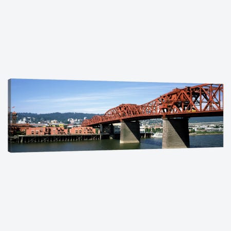 Bascule bridge across a river, Broadway Bridge, Willamette River, Portland, Multnomah County, Oregon, USA Canvas Print #PIM1874} by Panoramic Images Canvas Print