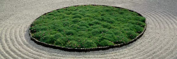 High angle view of a Japanese garden, Portland, Oregon, USA