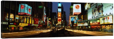Shopping malls in a city, Times Square, Manhattan, New York City, New York State, USA Canvas Art Print - Times Square