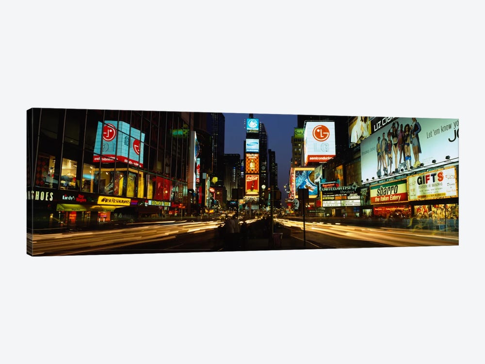Shopping malls in a city, Times Square, Manhattan, New York City, New York State, USA by Panoramic Images 1-piece Canvas Print
