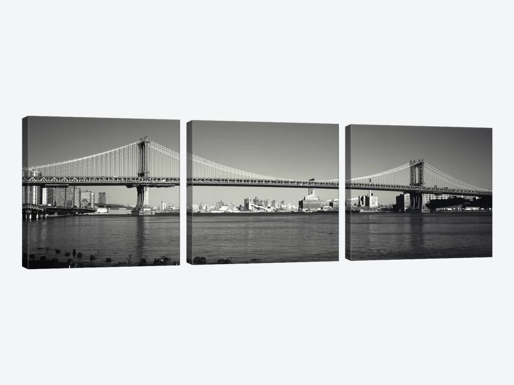 Manhattan Bridge across the East River, New York City, New York State, USA by Panoramic Images 3-piece Canvas Art Print