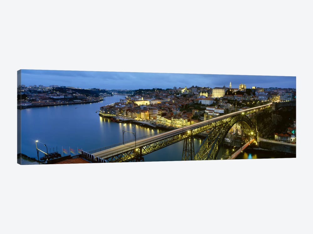 Dom Luis I Bridge At Night, Porto, Portugal by Panoramic Images 1-piece Canvas Wall Art