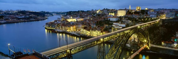 Porto: Dom Luis I Bridge At Night, Porto, Portugal by Panoramic Images