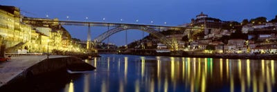 Dom Luis I Bridge At Night, Porto, Portugal by Panoramic Images canvas print