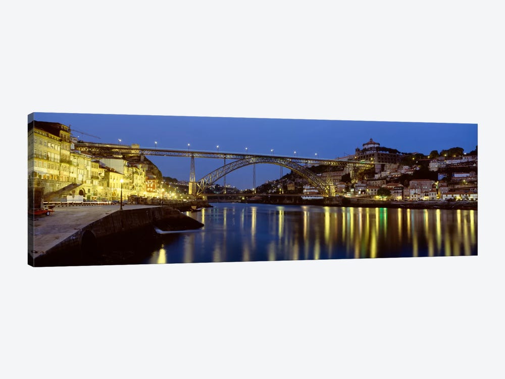 Dom Luis I Bridge At Night, Porto, Portugal by Panoramic Images 1-piece Canvas Print