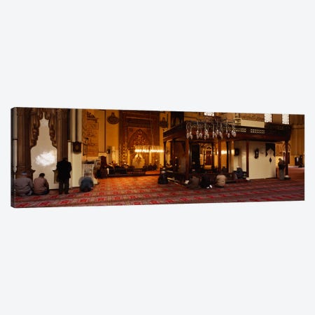 Group of people praying in a mosque, Ulu Camii, Bursa, Turkey Canvas Print #PIM1891} by Panoramic Images Canvas Artwork