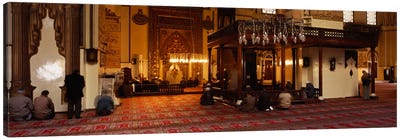 Group of people praying in a mosque, Ulu Camii, Bursa, Turkey Canvas Art Print - Islamic Art