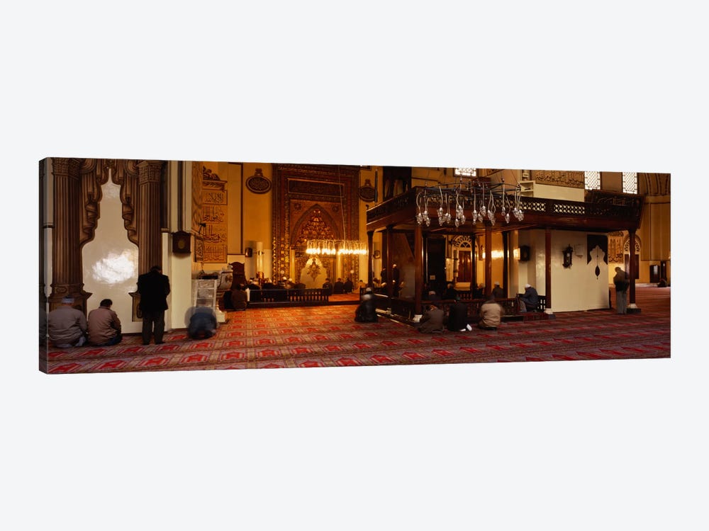 Group of people praying in a mosque, Ulu Camii, Bursa, Turkey by Panoramic Images 1-piece Canvas Print