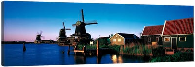 Windmills Zaanstreek Netherlands Canvas Art Print - Netherlands Art