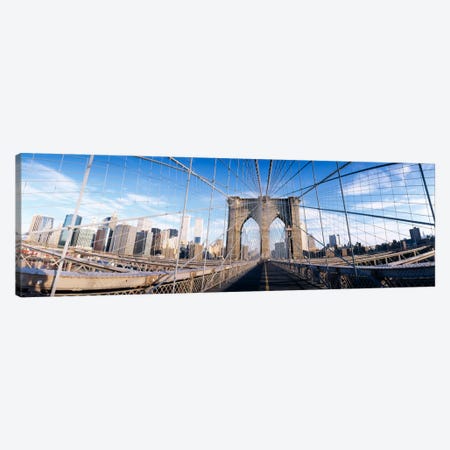 Railings of a bridge, Brooklyn Bridge, Manhattan, New York City, New York State, USA, (pre Sept. 11, 2001) Canvas Print #PIM1894} by Panoramic Images Canvas Print