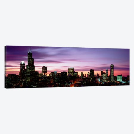 Skyscrapers At DuskChicago, Illinois, USA Canvas Print #PIM1898} by Panoramic Images Canvas Art
