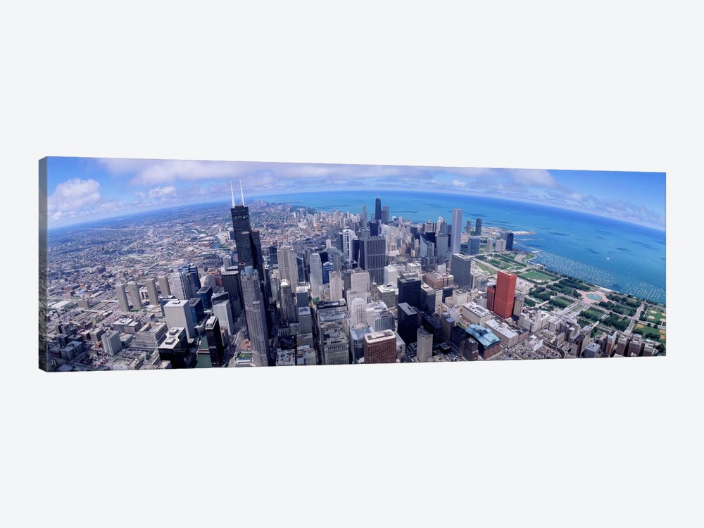 Aerial view of a city, Chicago, Illinois, USA by Panoramic Images 1-piece Canvas Print