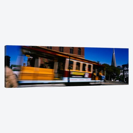 Cable car moving on a street, San Francisco, California, USA Canvas Print #PIM1904} by Panoramic Images Canvas Print