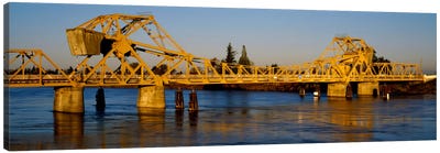 Drawbridge across a river, The Sacramento-San Joaquin River Delta, California, USA Canvas Art Print - Industrial Art