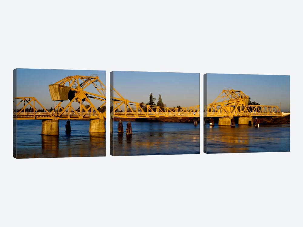 Drawbridge across a river, The Sacramento-San Joaquin River Delta, California, USA by Panoramic Images 3-piece Art Print