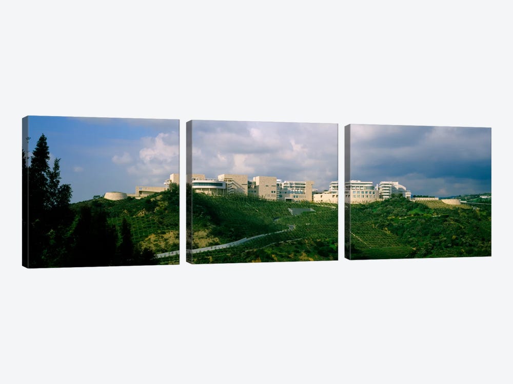 Low angle view of a museum on top of a hill, Getty Center, City of Los Angeles, California, USA by Panoramic Images 3-piece Canvas Wall Art