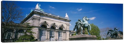 Low angle view of a statue in front of a building, Memorial Hall, Philadelphia, Pennsylvania, USA Canvas Art Print - Horse Art