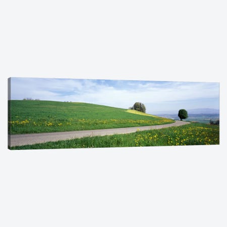 Road Fields Aargau Switzerland Canvas Print #PIM1916} by Panoramic Images Canvas Artwork
