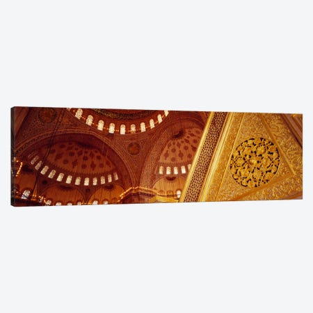 Low angle view of ceiling of a mosque with ionic tiles, Blue Mosque, Istanbul, Turkey Canvas Print #PIM1918} by Panoramic Images Canvas Print