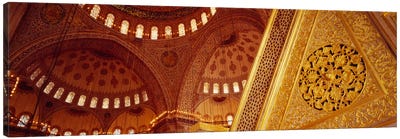 Low angle view of ceiling of a mosque with ionic tiles, Blue Mosque, Istanbul, Turkey Canvas Art Print - Islamic Art